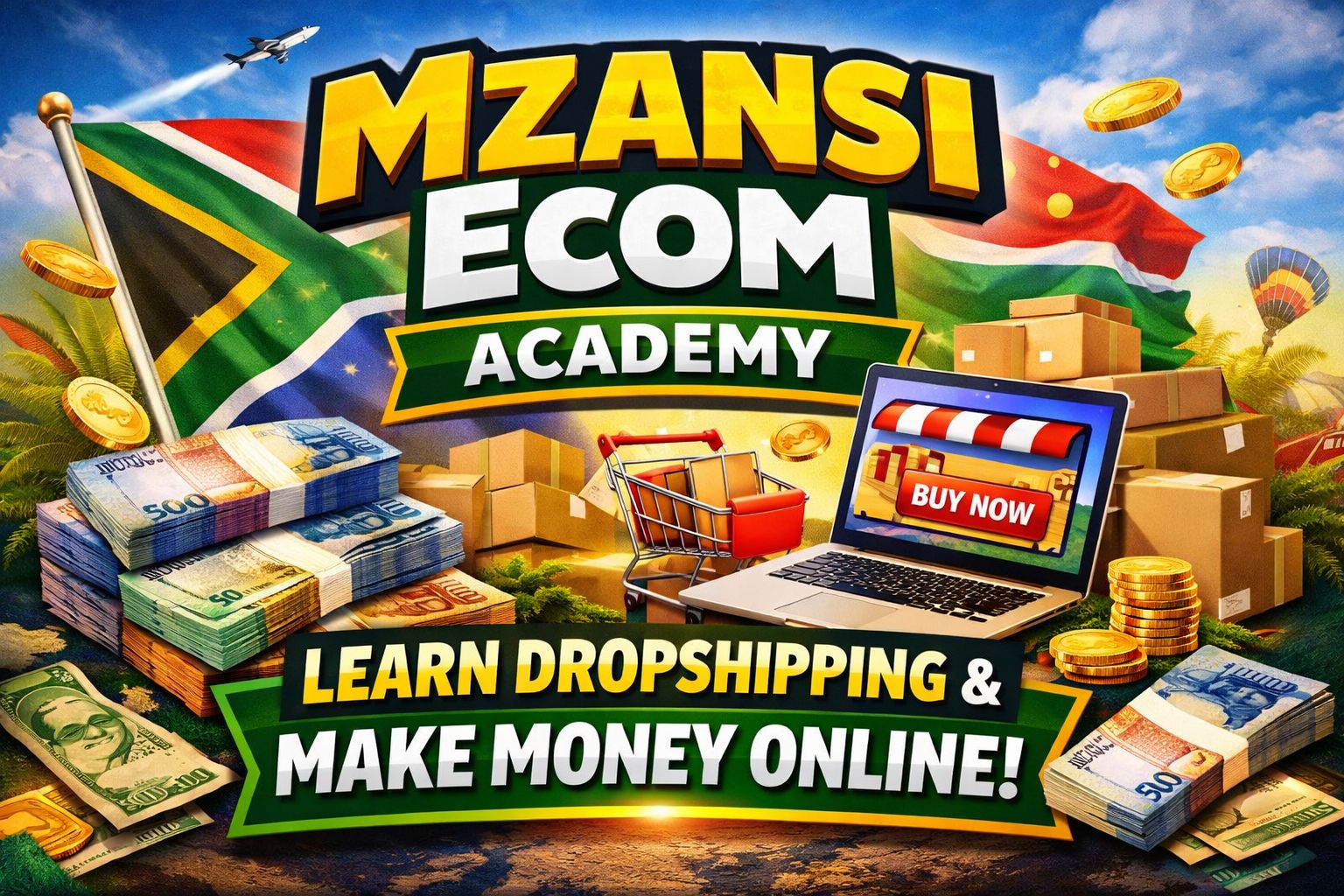 Mzansi Dropshipping Ecom For Beginners (R99 for 1 day only)